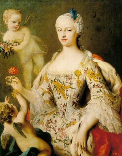 Jacopo Amigoni infanta of Spain, daughter of King Philip V of Spain and of his wife, Elizabeth Farnese, and Queen consort of Sardinia as wife of King en:Victor Amade